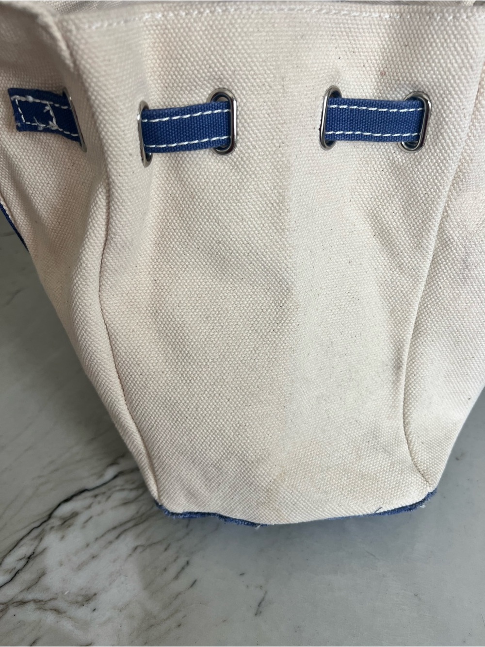 Sunwin Canvas Tote with Navy Pocket Accents - Picture 7 of 15